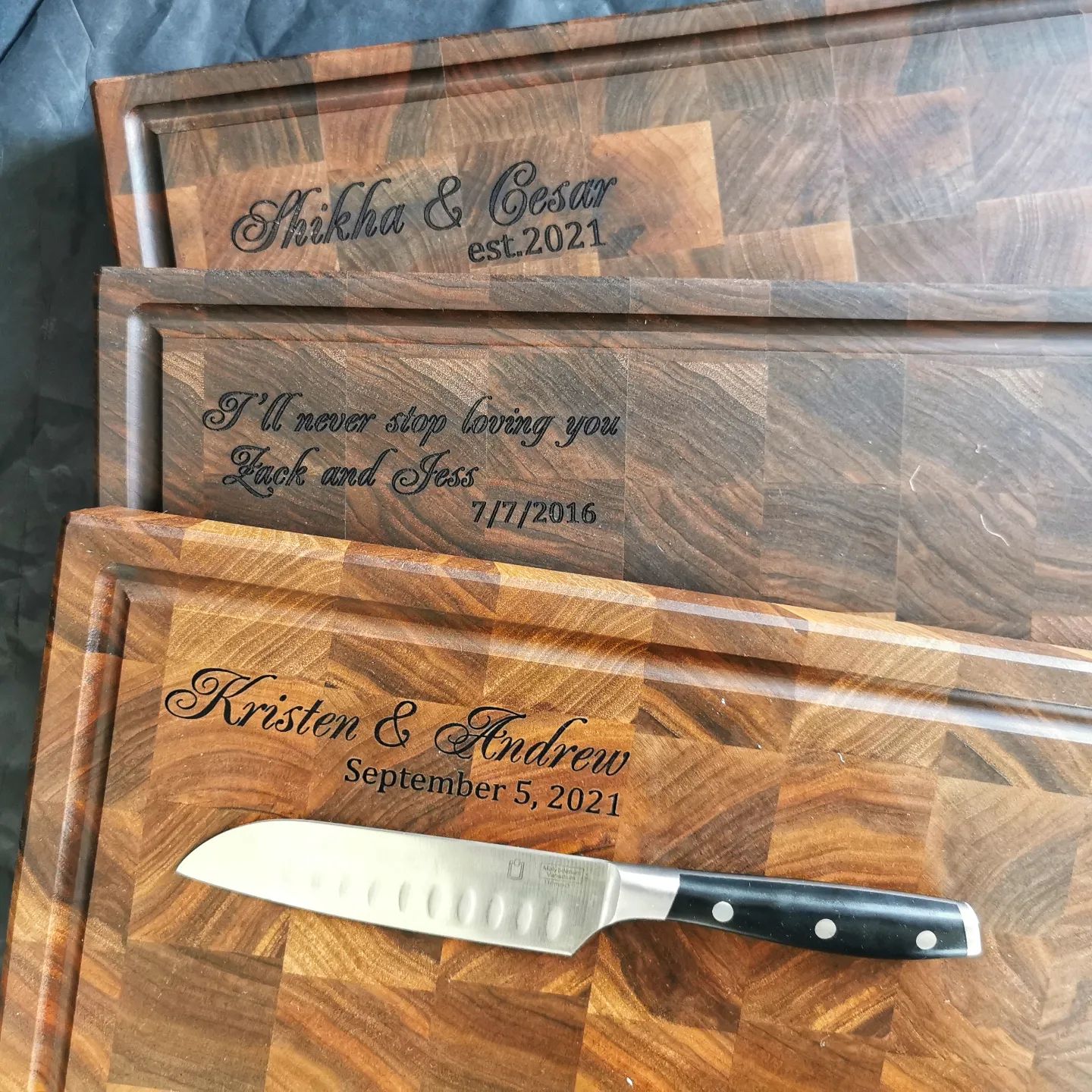 Personalized Double-sided Walnut End Grain Cutting Board