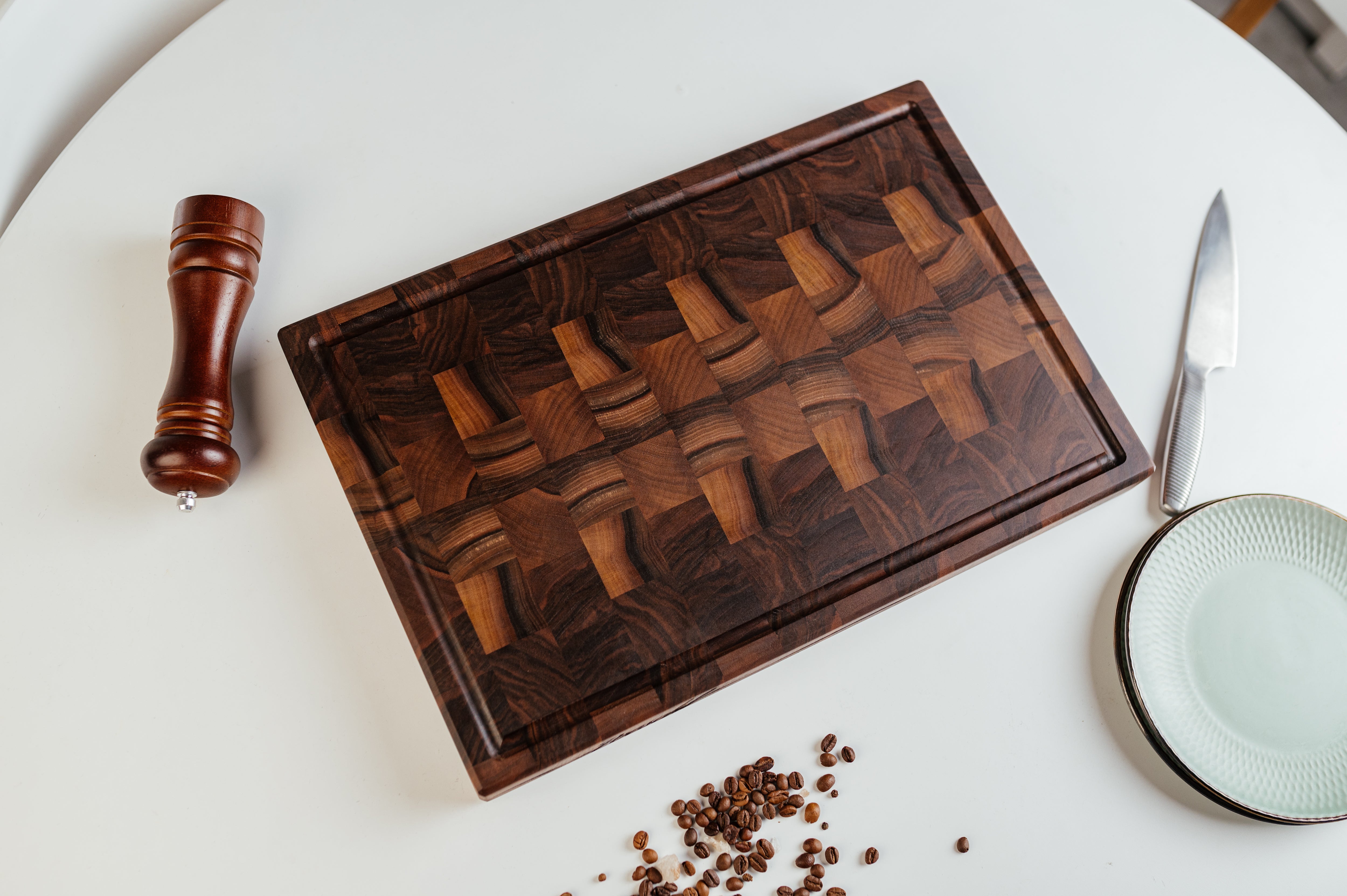 Personalized Double-sided Walnut End Grain Cutting Board