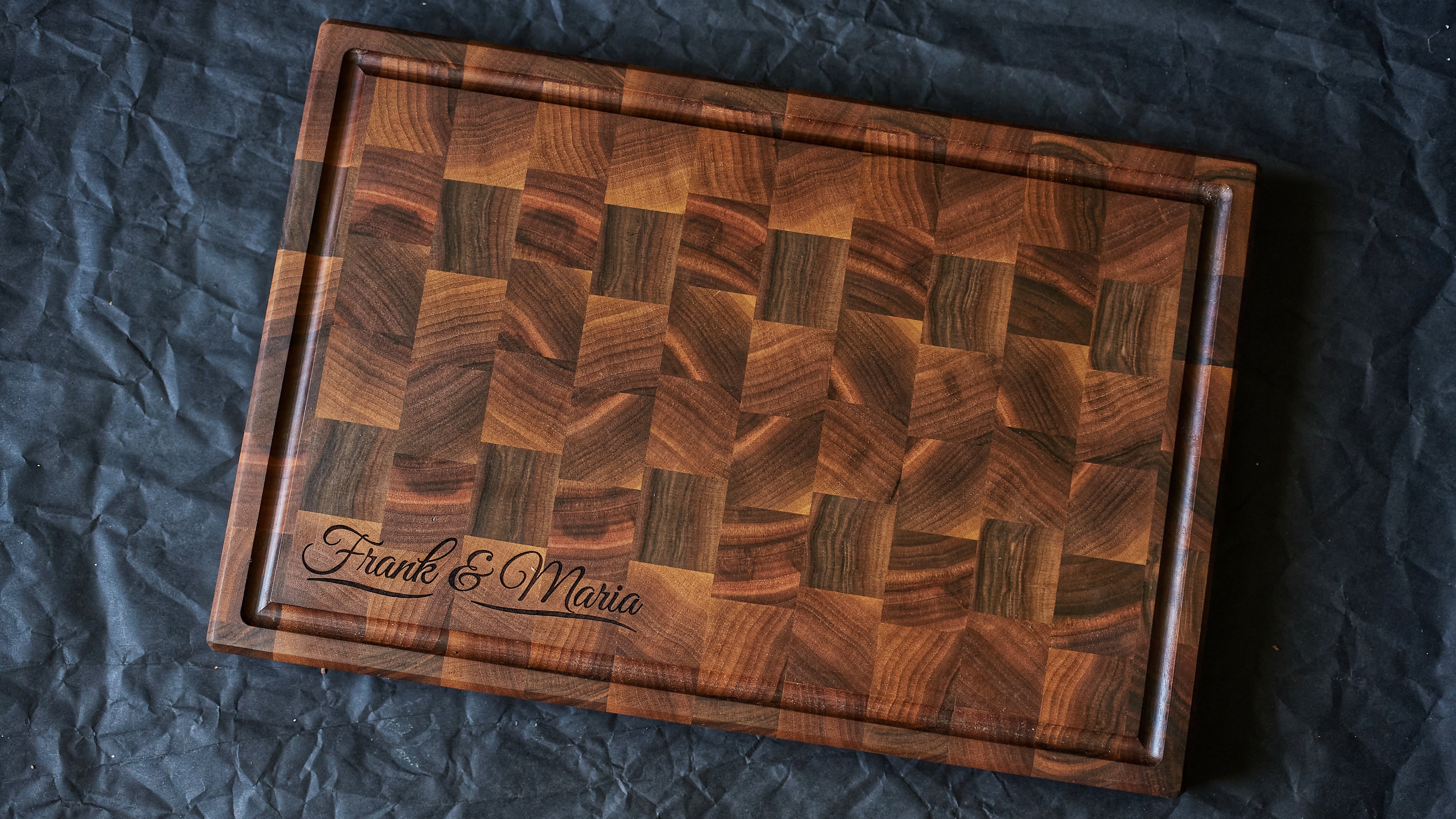 Personalized Double-sided Walnut End Grain Cutting Board
