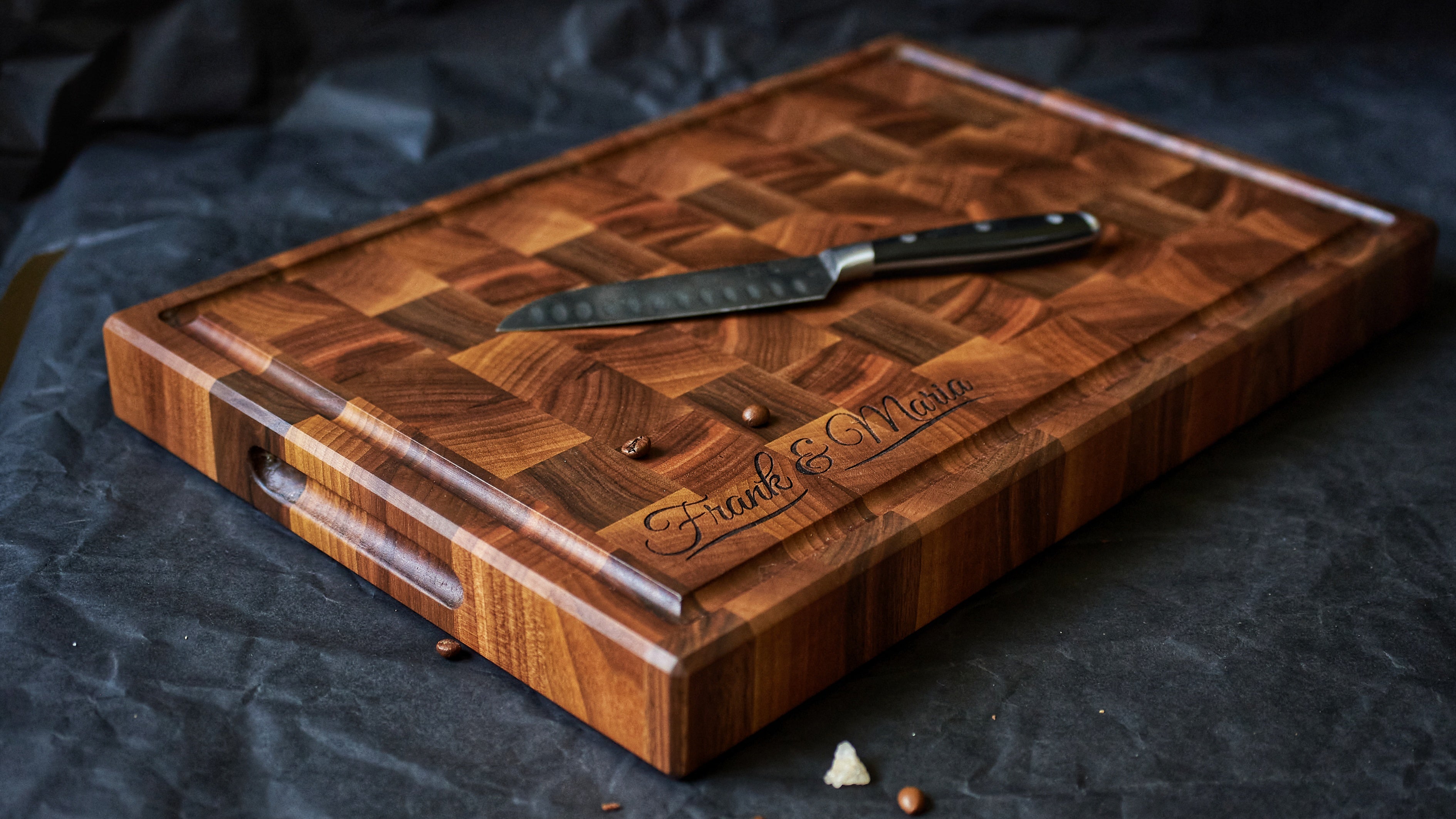 Personalized Double-sided Walnut End Grain Cutting Board