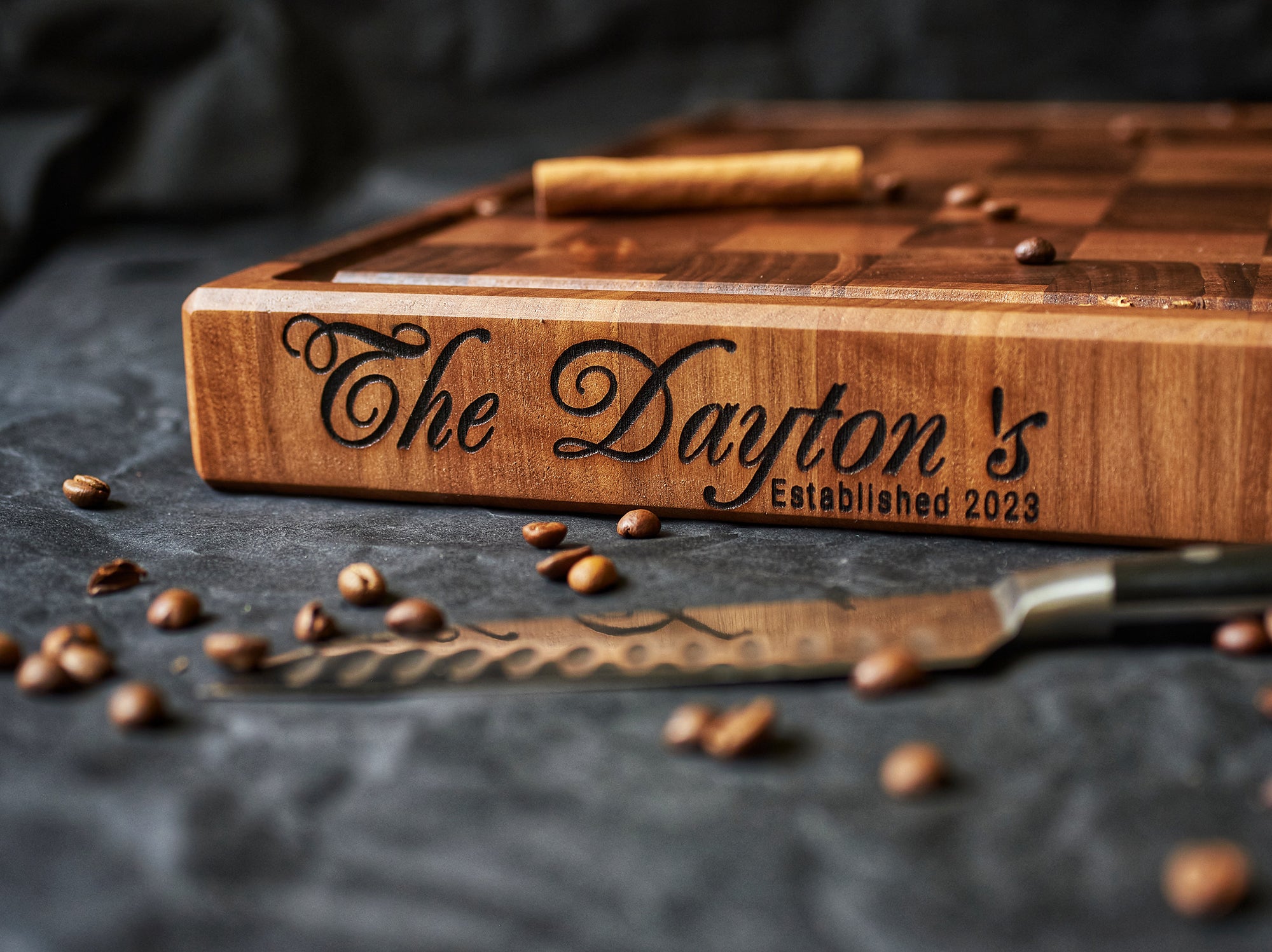 Personalized Double-sided Walnut End Grain Cutting Board