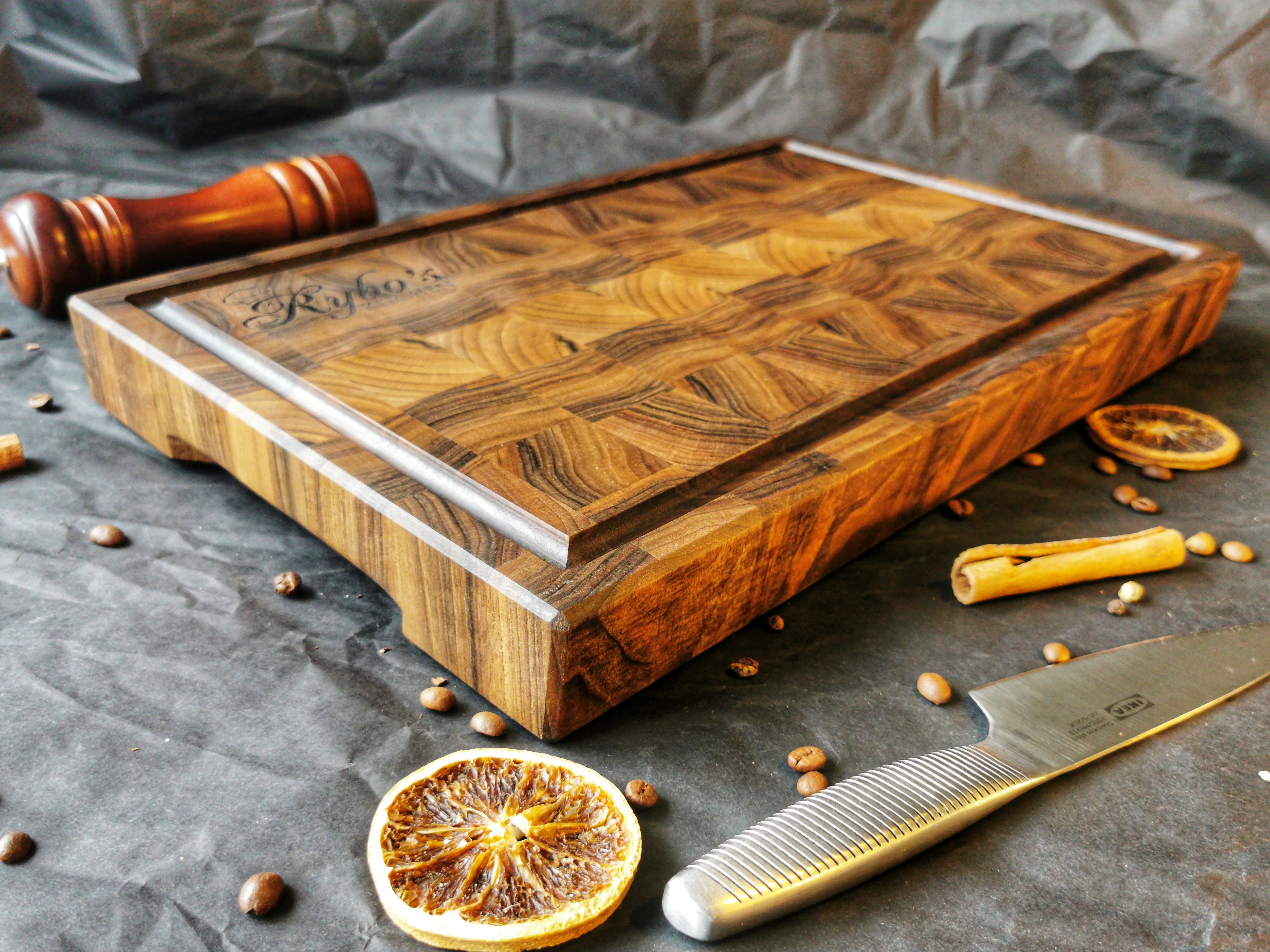 Personalized Walnut End Grain Cutting Board