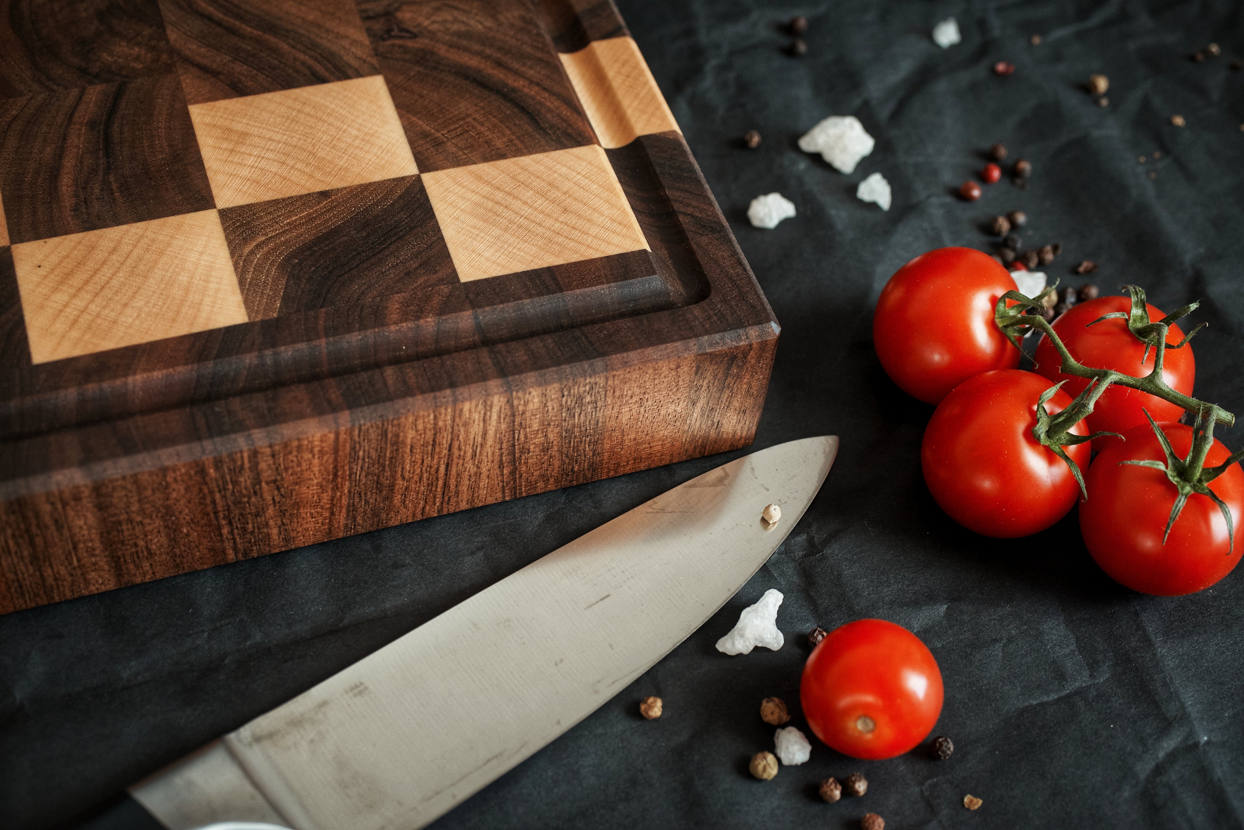 Personalized Double-sided Walnut and Maple End Grain Cutting Board