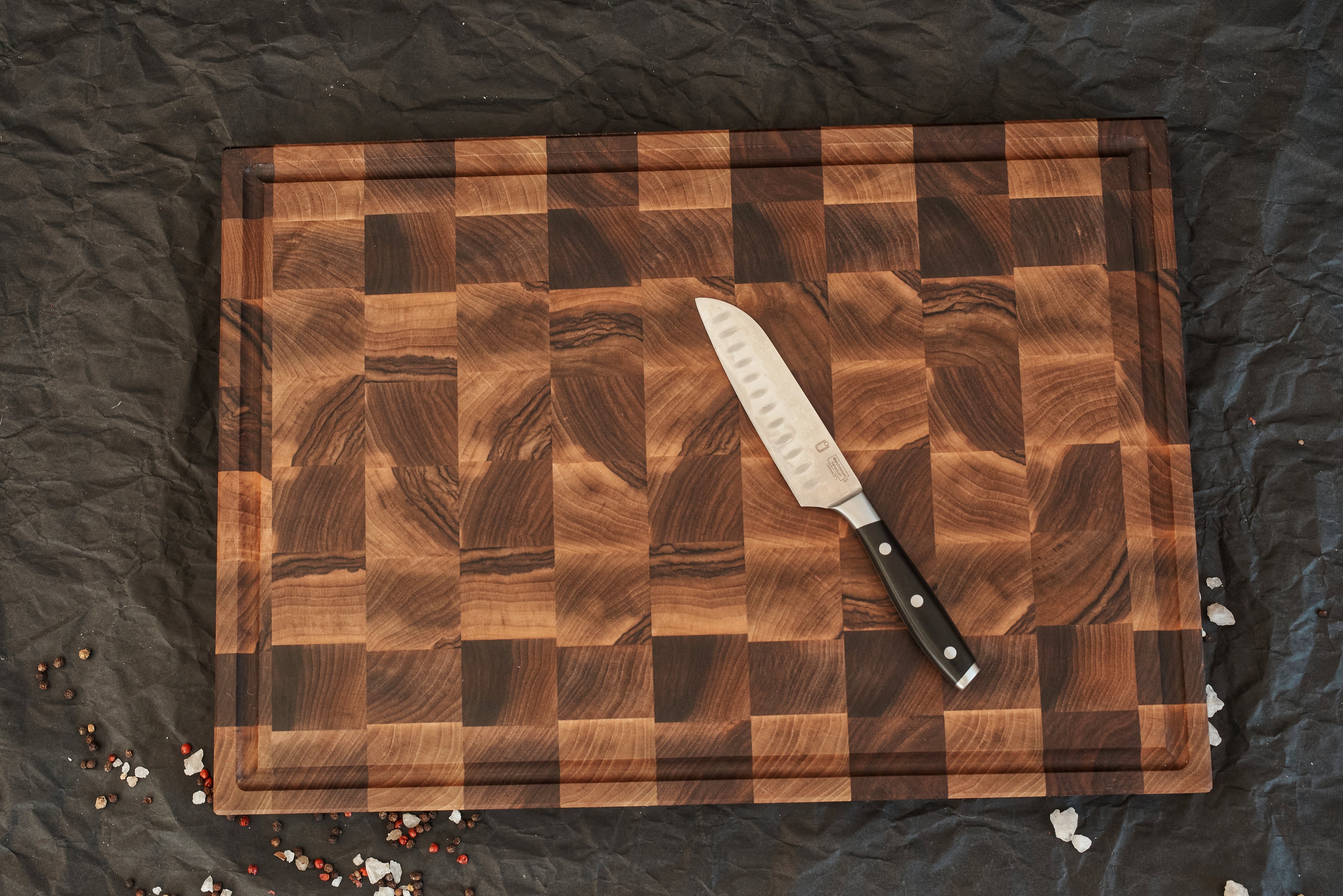 Personalized Double-sided Walnut End Grain Cutting Board
