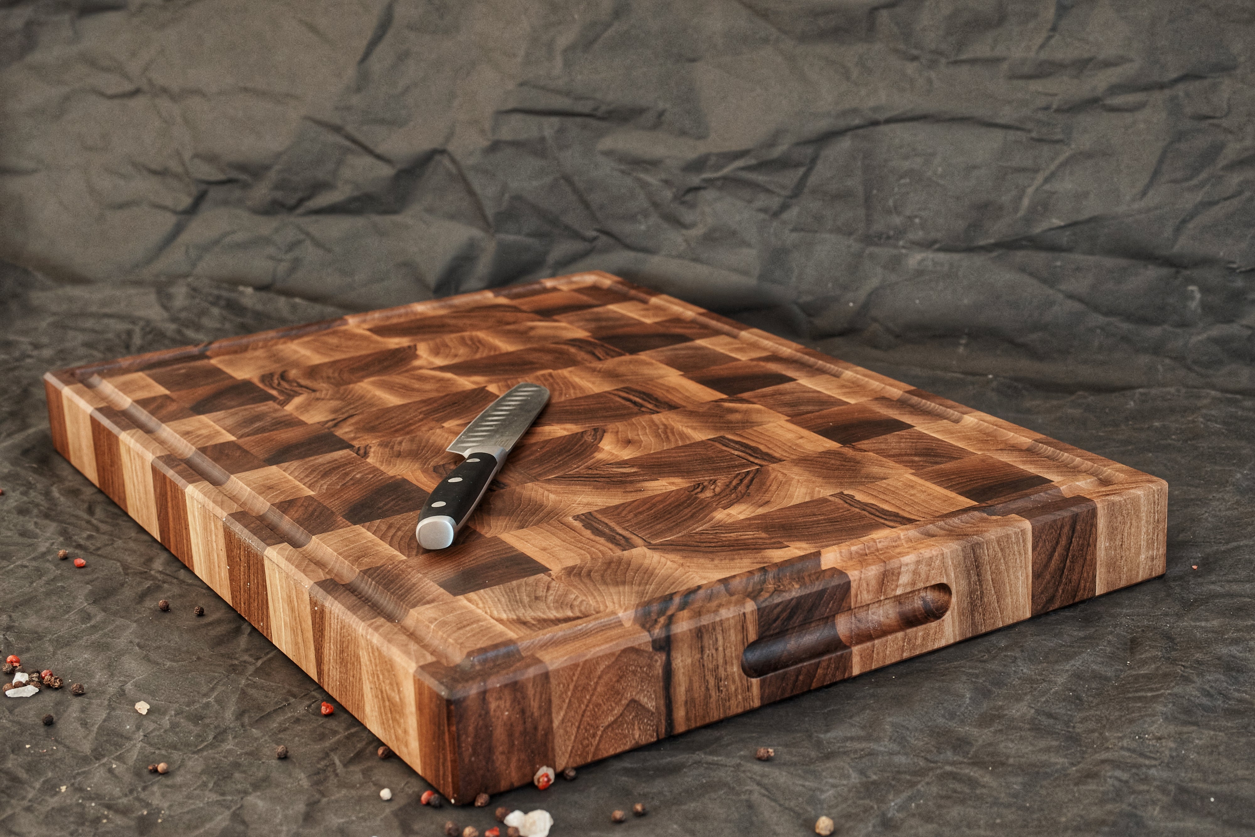 Custom Walnut End Grain Cutting Board With Epoxy Inlay Option selling