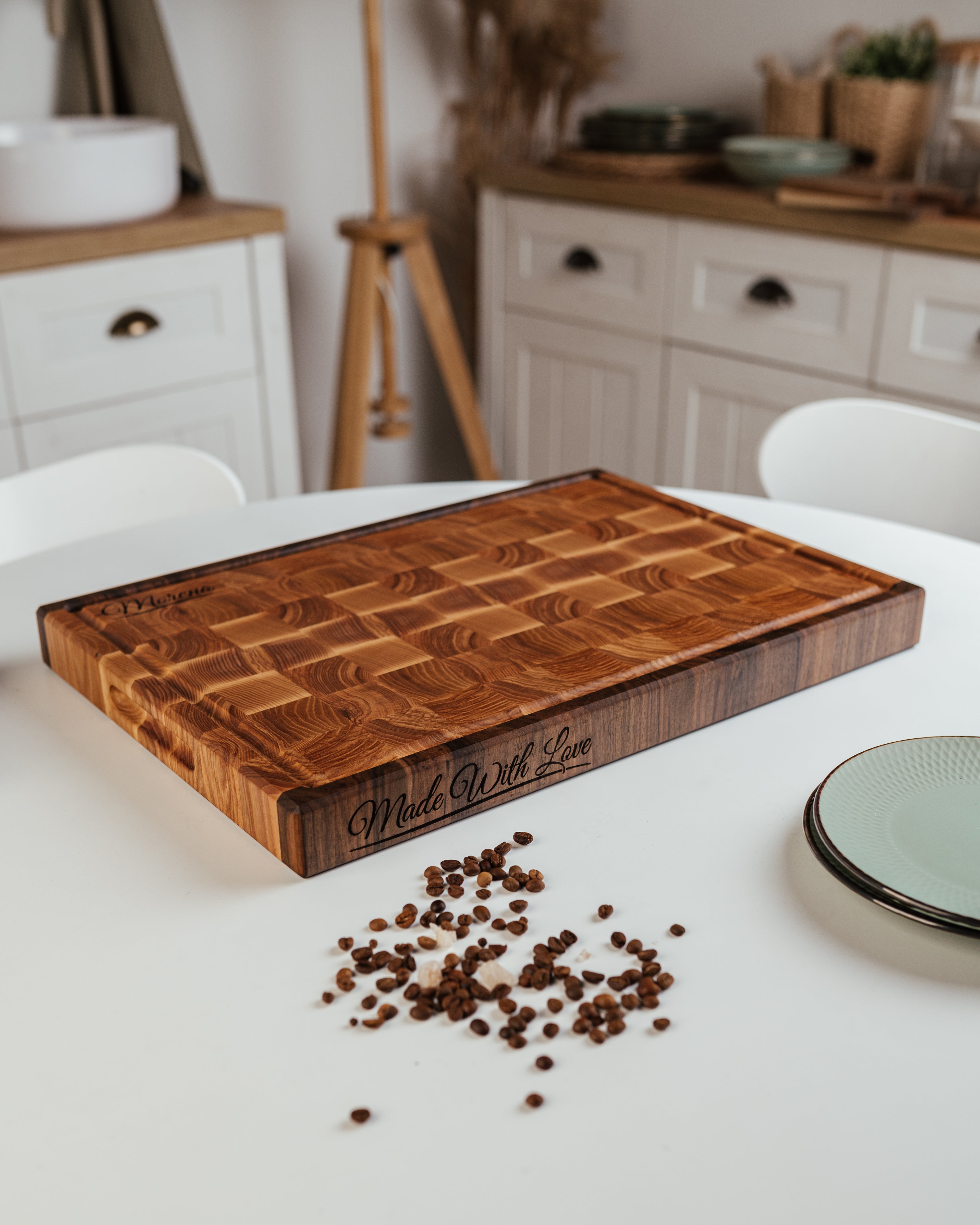 Personalized Double-sided Walnut and Cherry End Grain Cutting Board