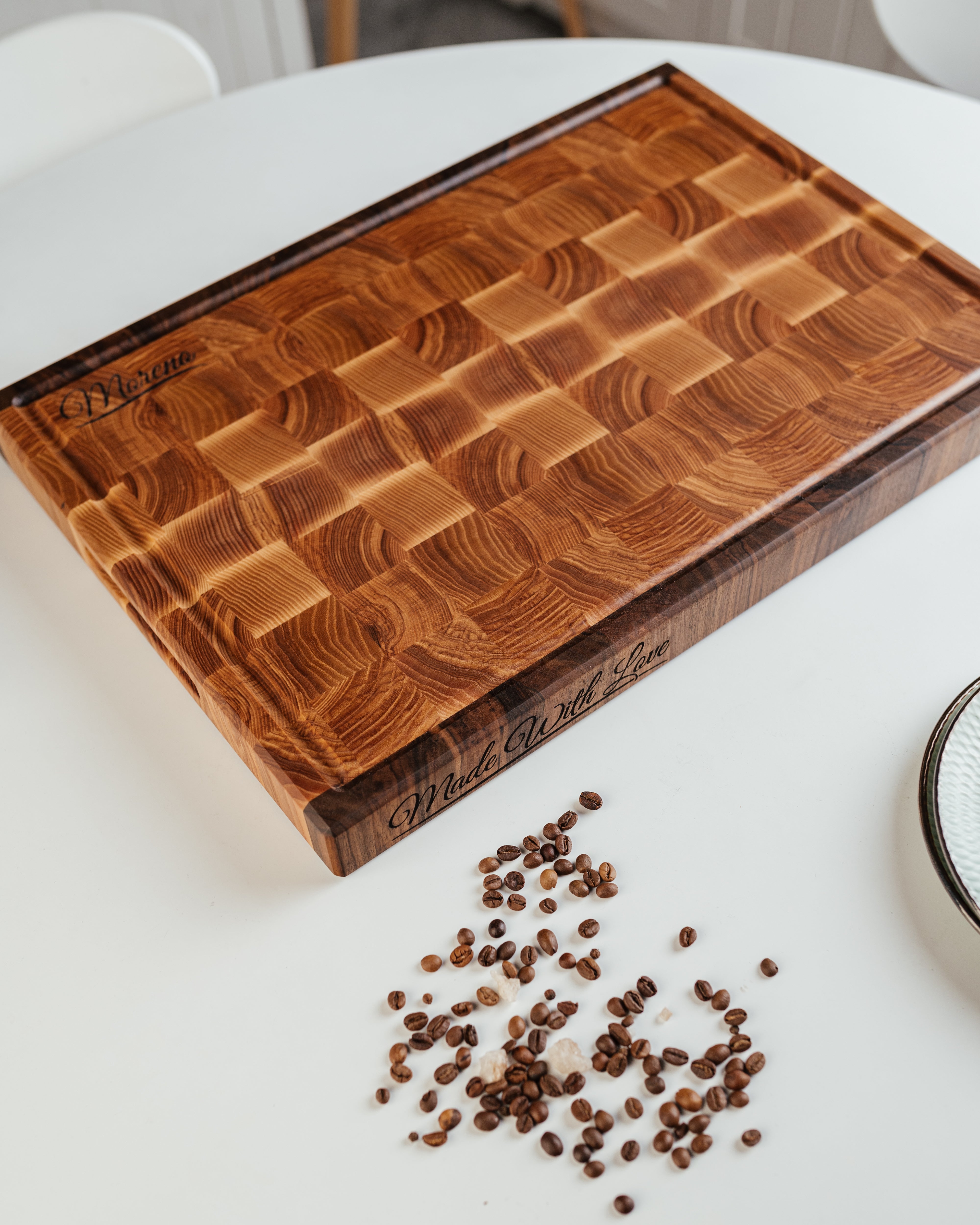 Personalized Double-sided Walnut and Cherry End Grain Cutting Board