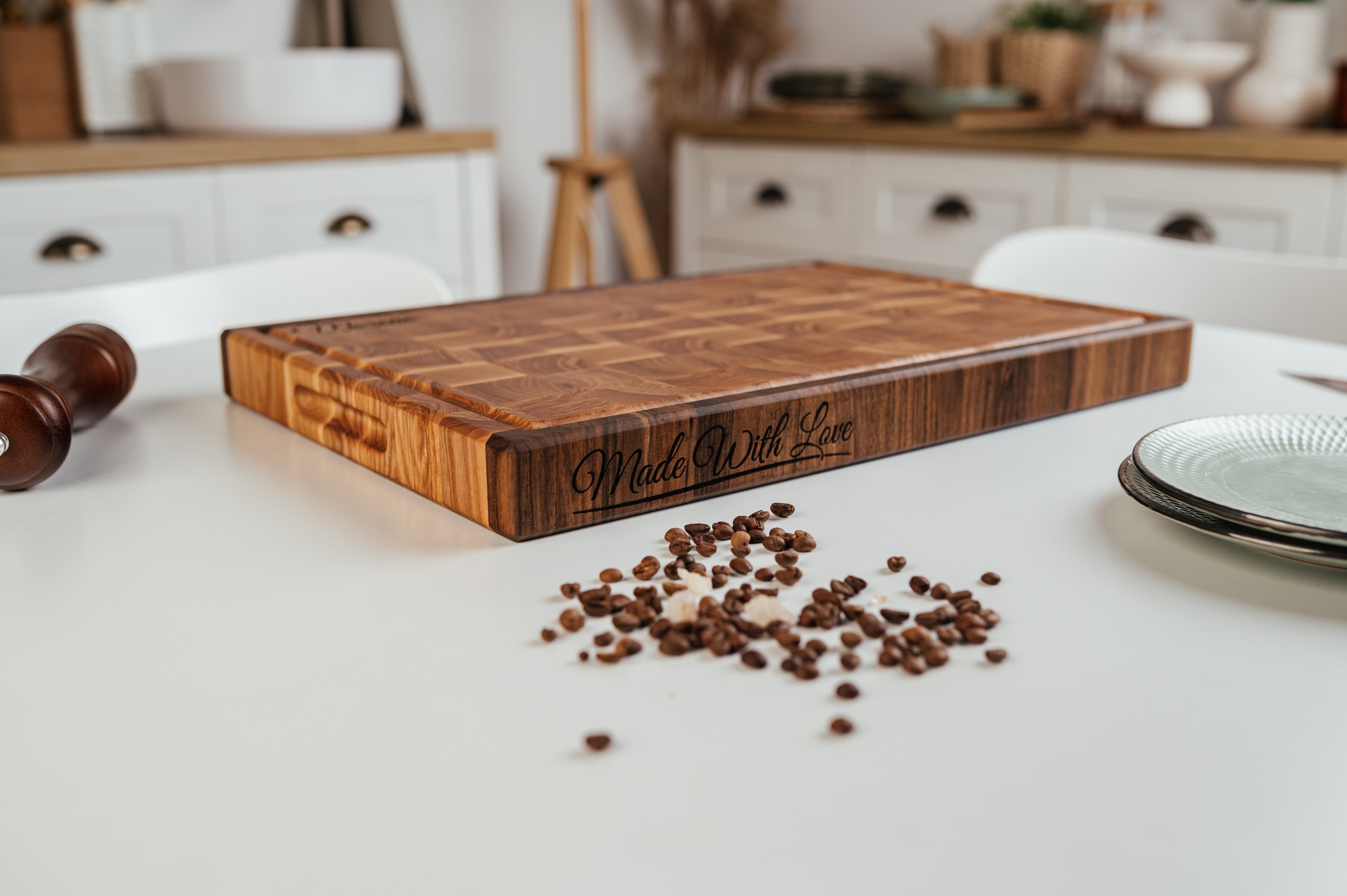 Personalized Double-sided Walnut and Cherry End Grain Cutting Board