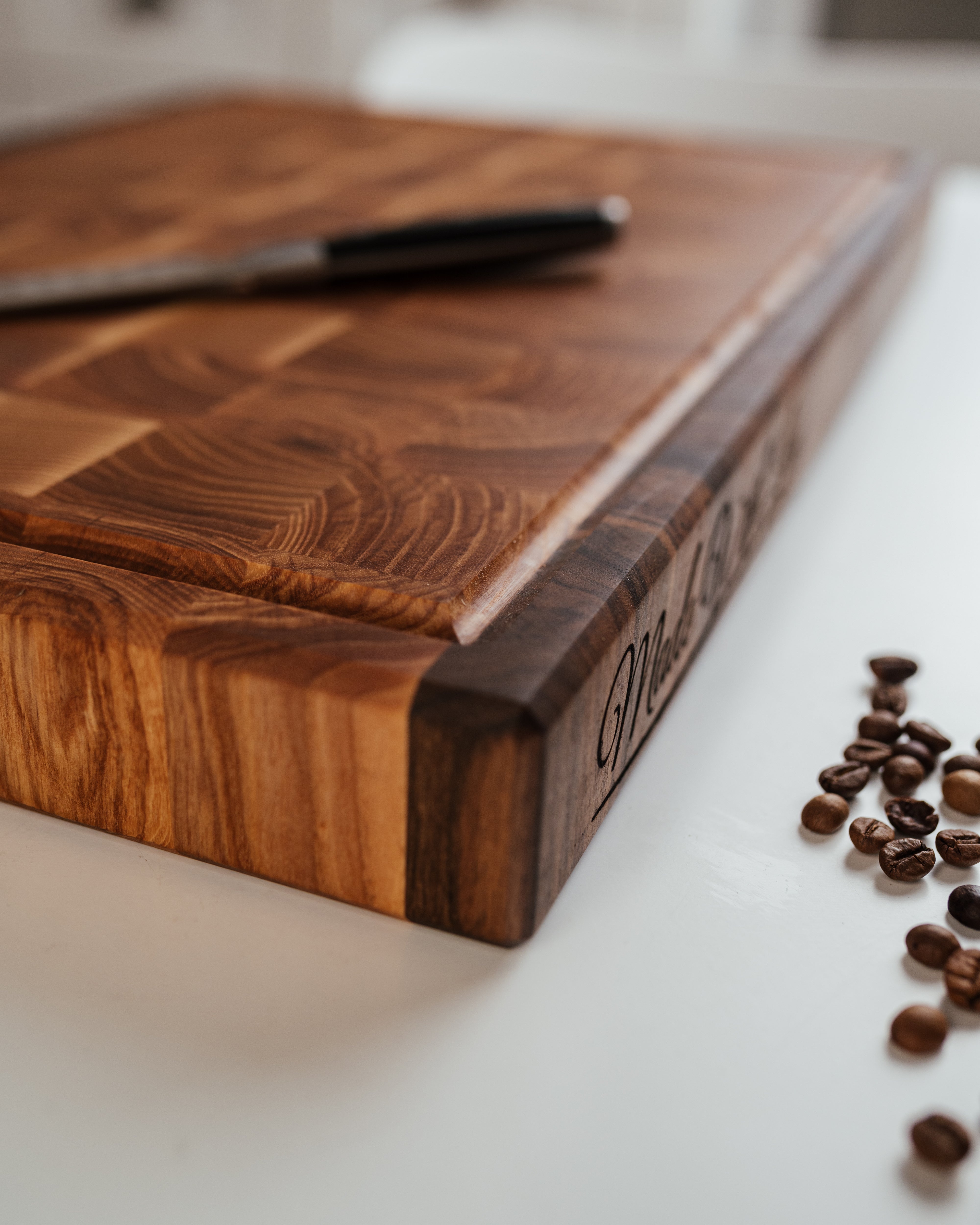 Personalized Double-sided Walnut and Cherry End Grain Cutting Board