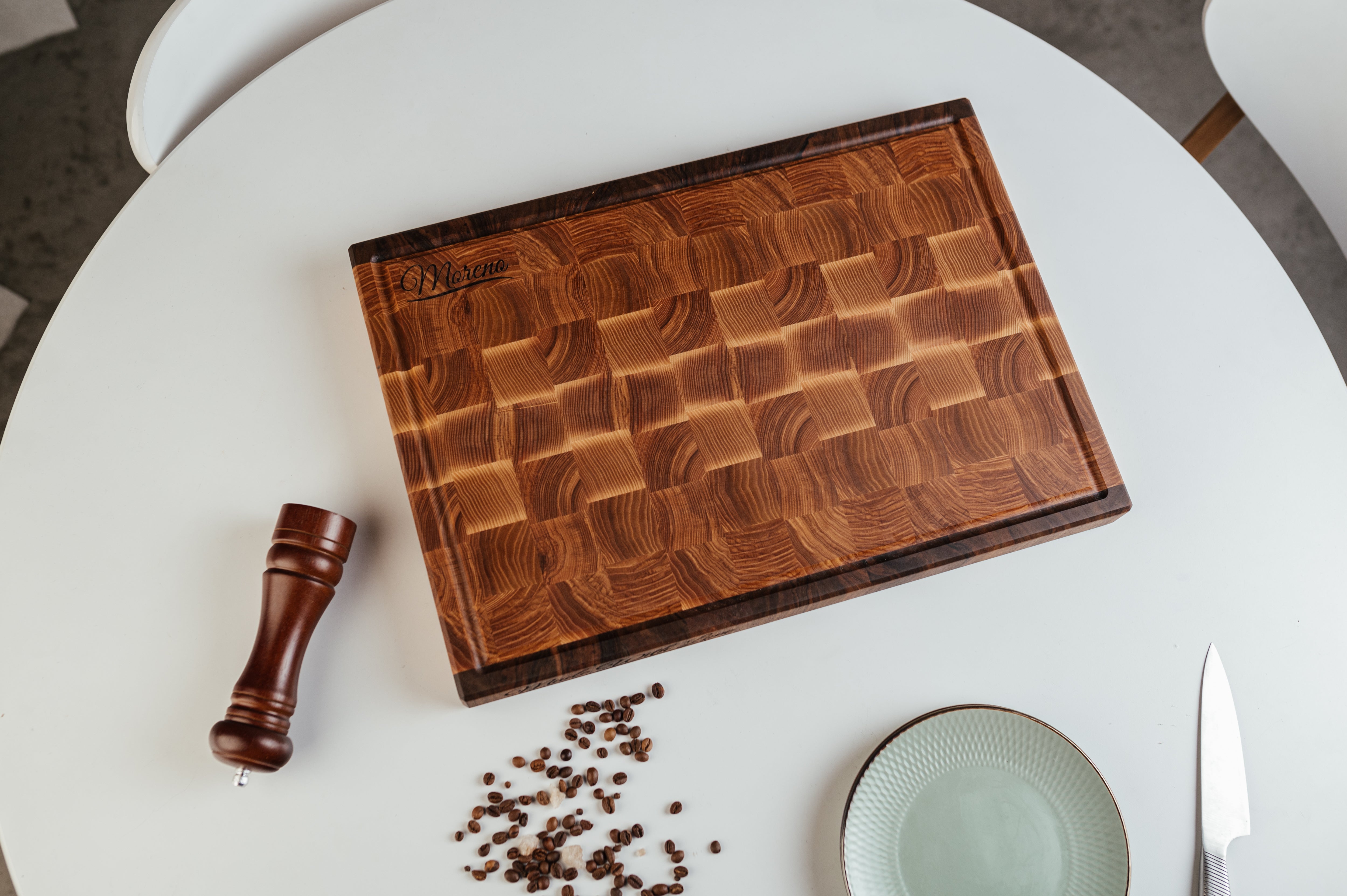 Personalized Double-sided Walnut and Cherry End Grain Cutting Board