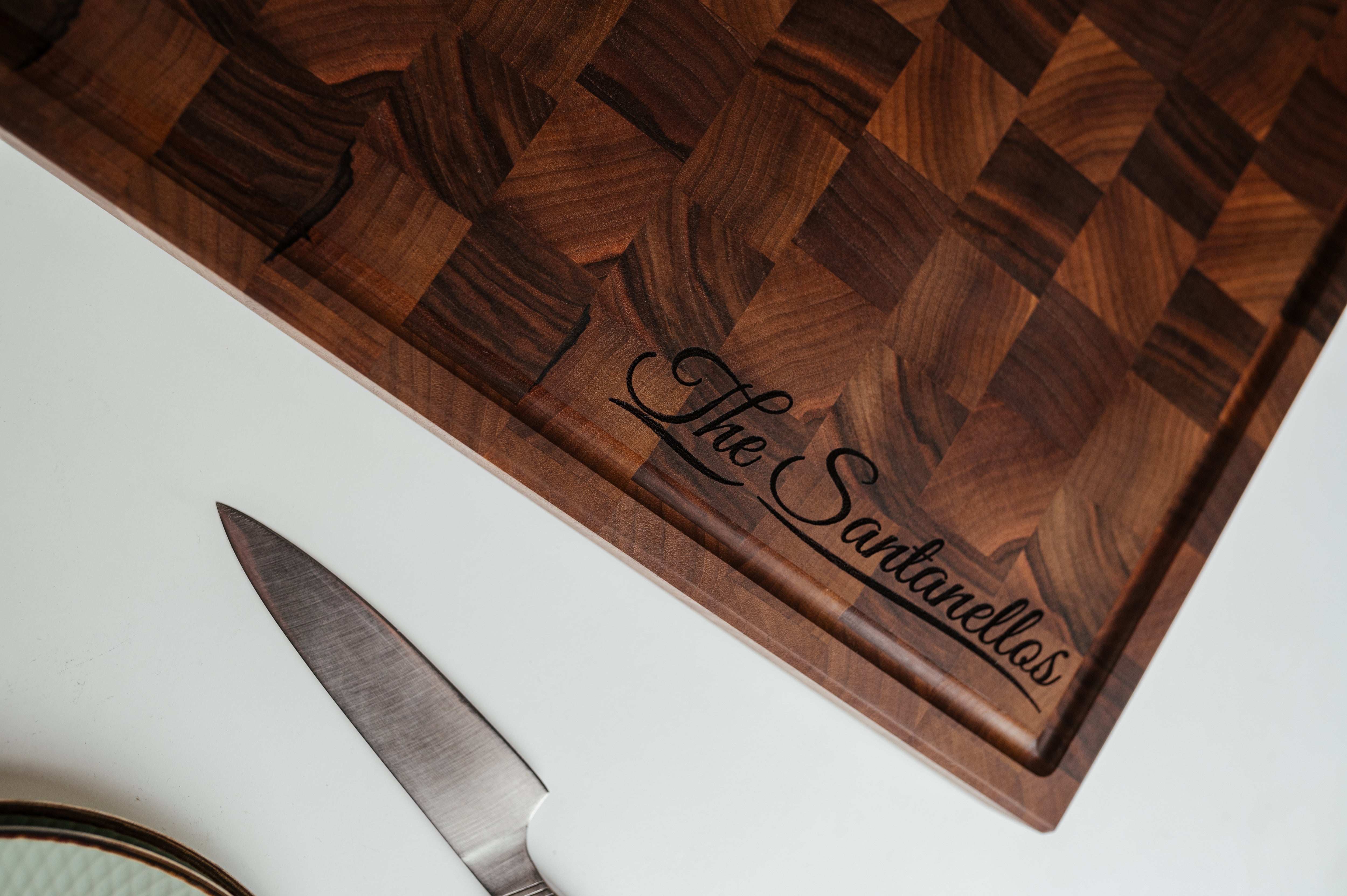 Personalized Double-sided Walnut  End Grain Cutting Board