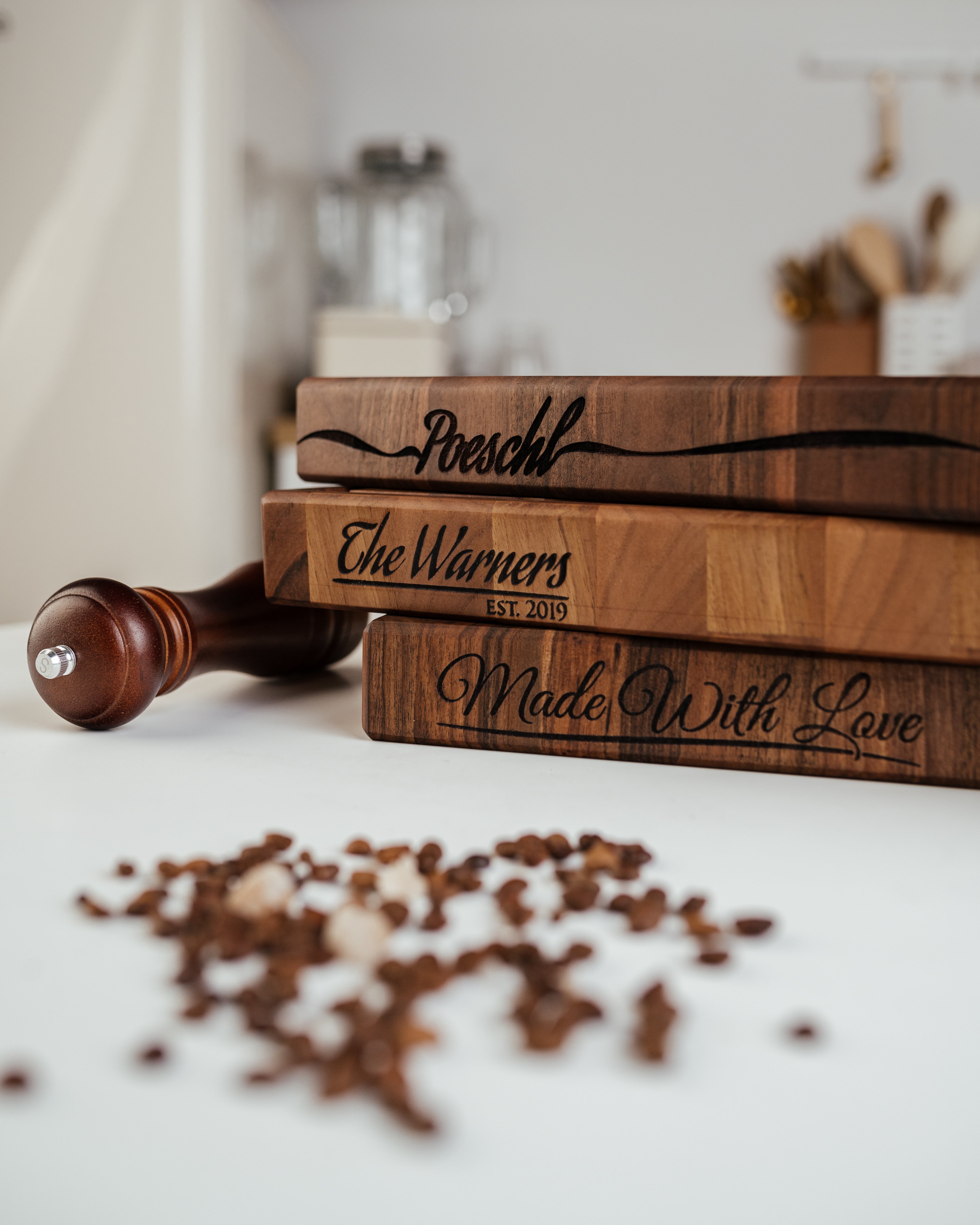 Personalized Double-sided Walnut  End Grain Cutting Board