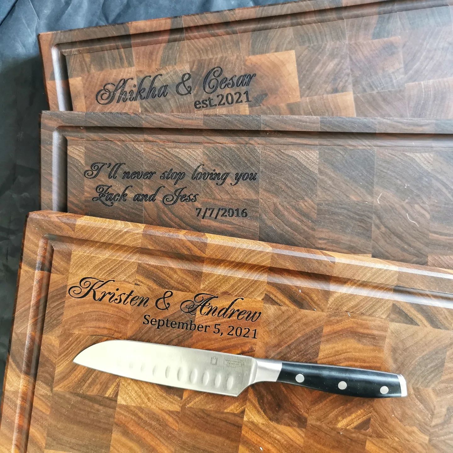 Personalized Double-sided Walnut  End Grain Cutting Board