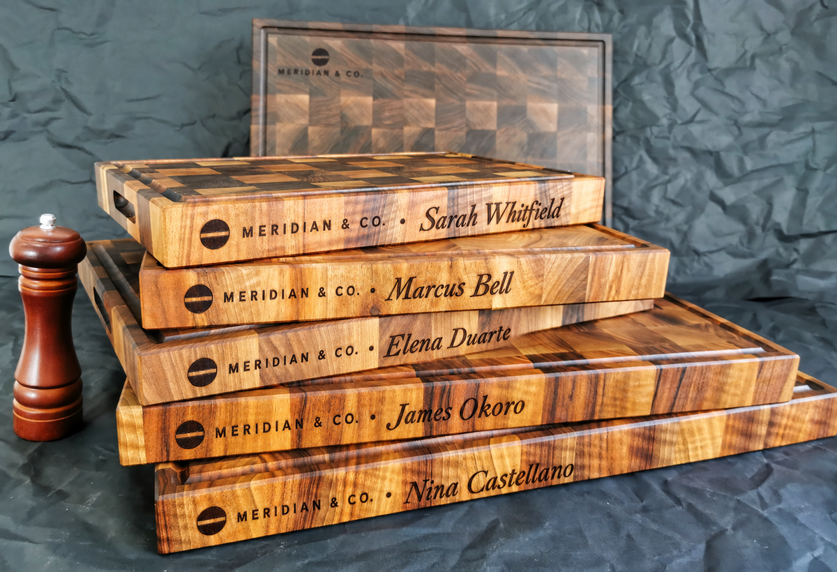 Personalized Cutting Boards for 5+ — Family, Corporate & Closing Gifts