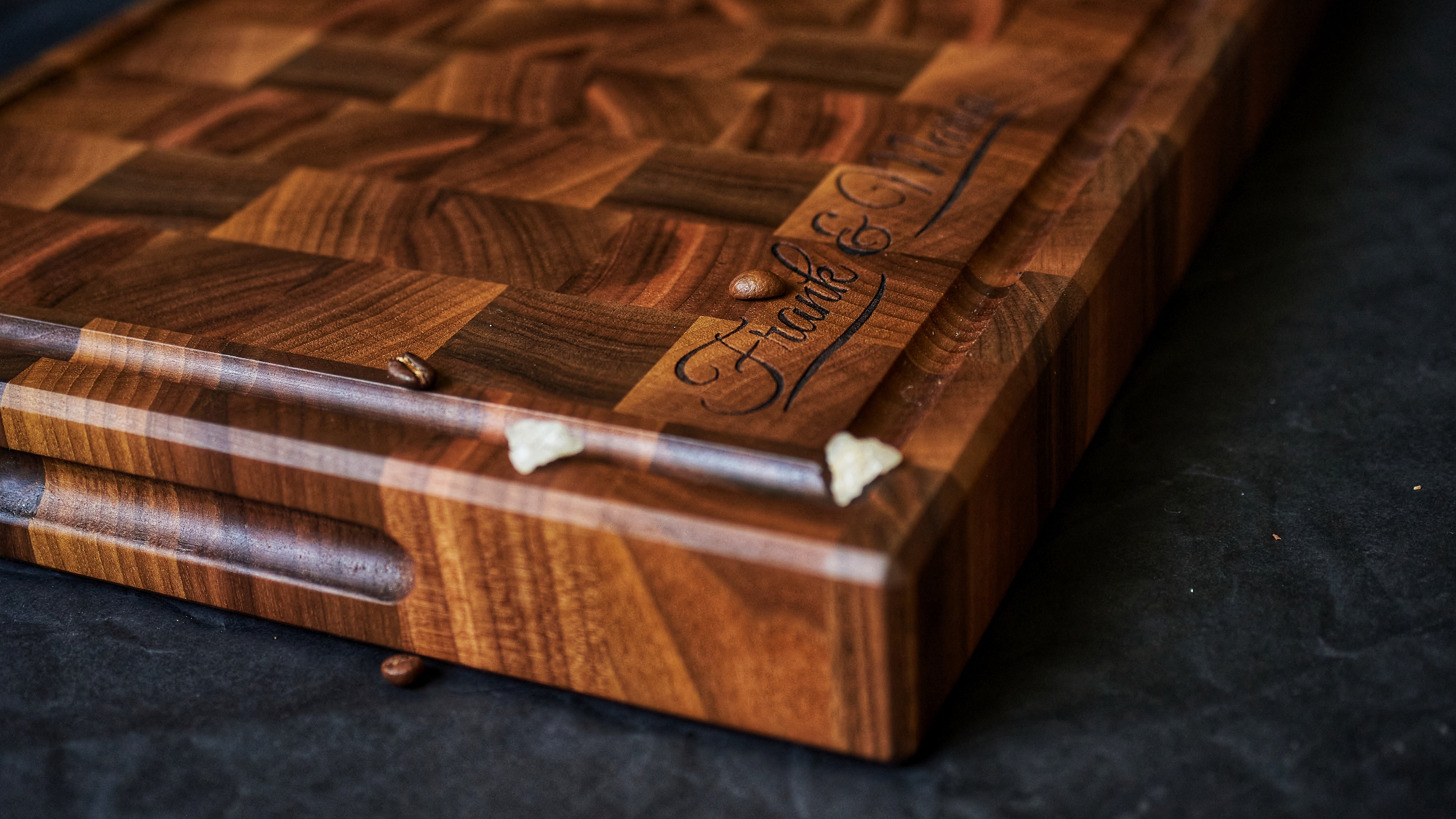 Personalized Double-sided Walnut  End Grain Cutting Board