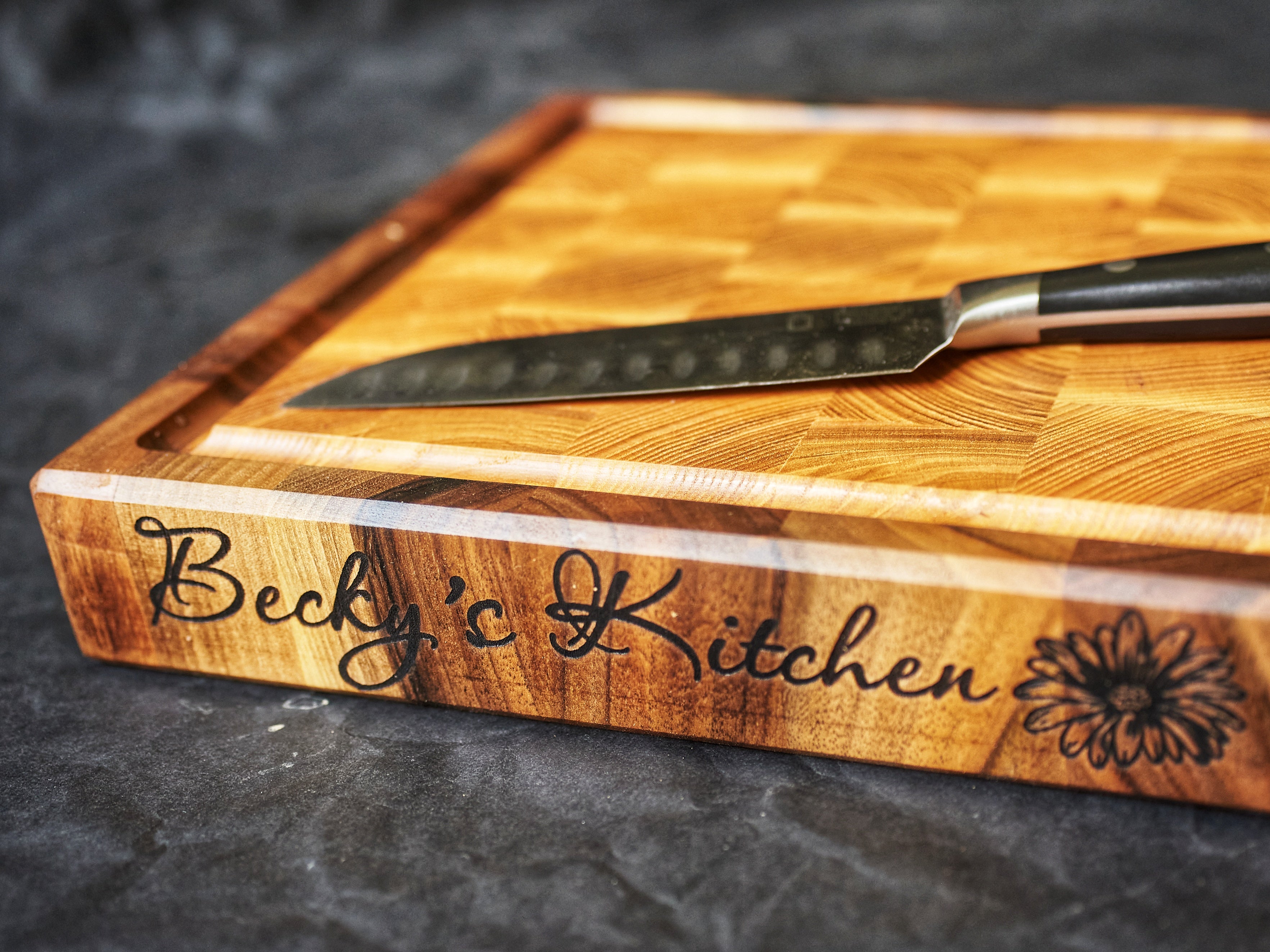 Personalized Walnut and Cherry End Grain Cutting Board