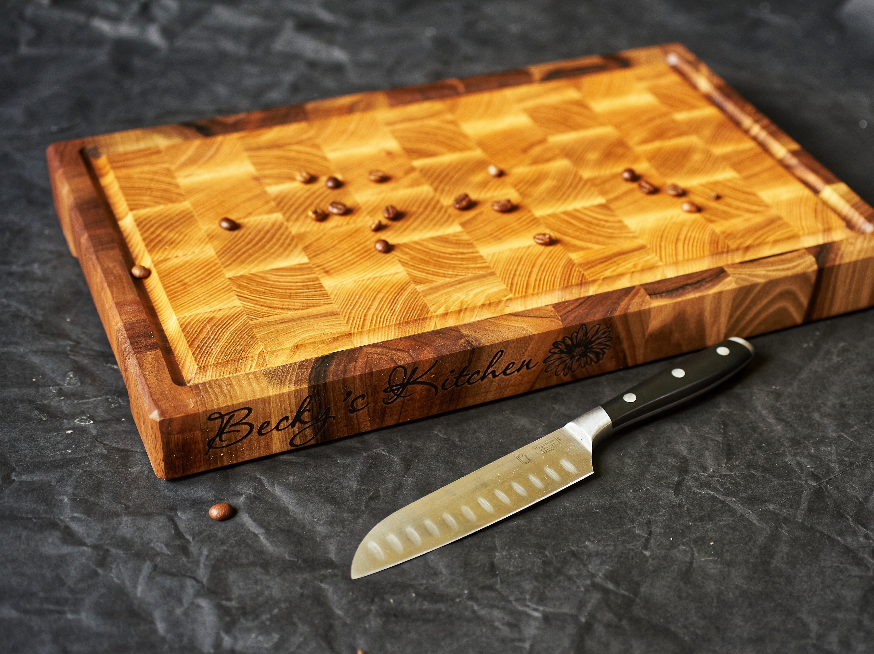 Personalized Walnut and Cherry End Grain Cutting Board