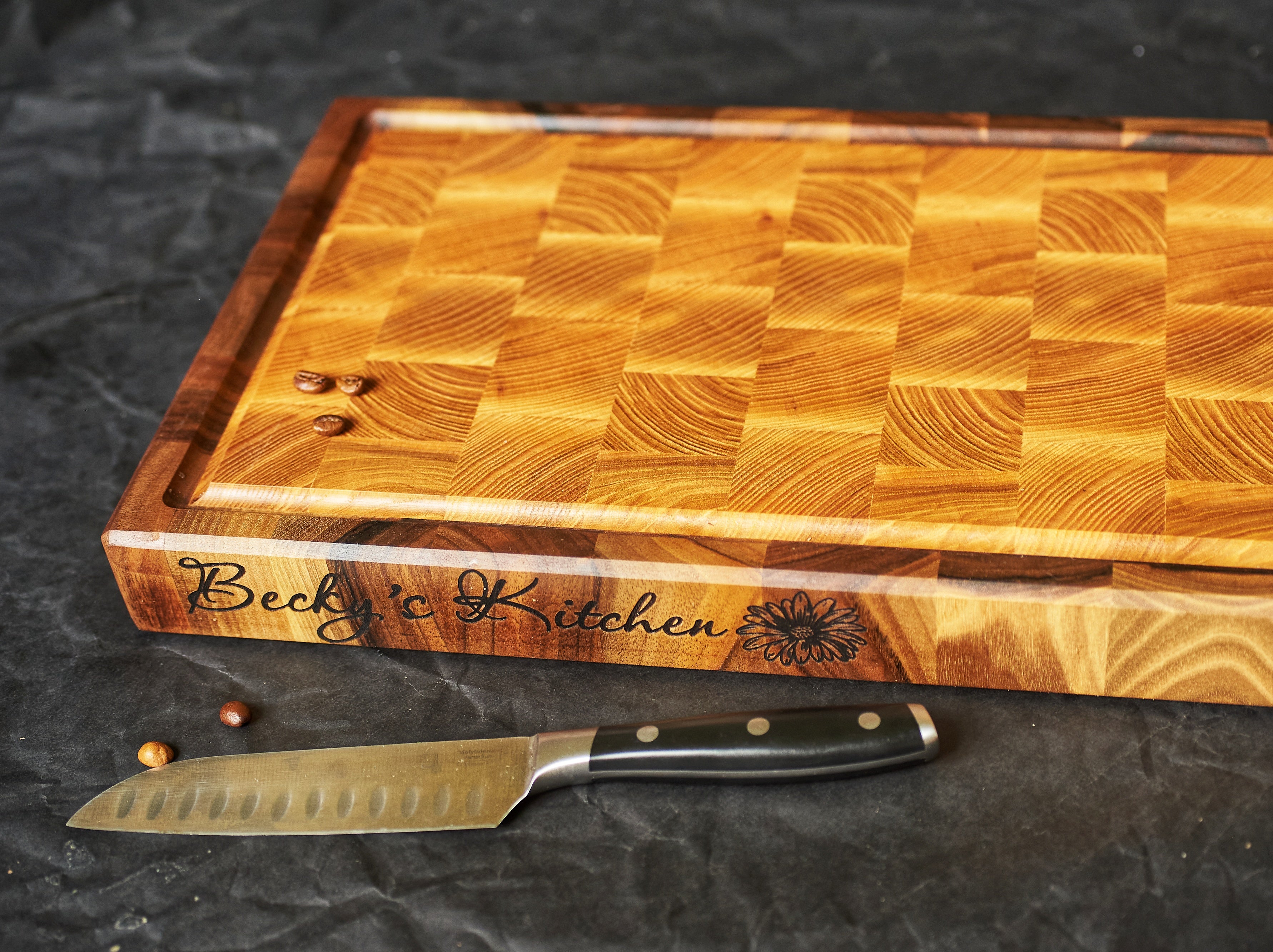 Personalized Walnut and Cherry End Grain Cutting Board