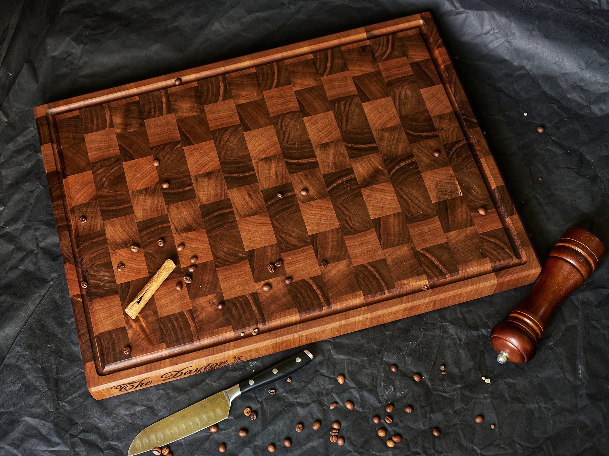 Personalized Double-sided Walnut  End Grain Cutting Board