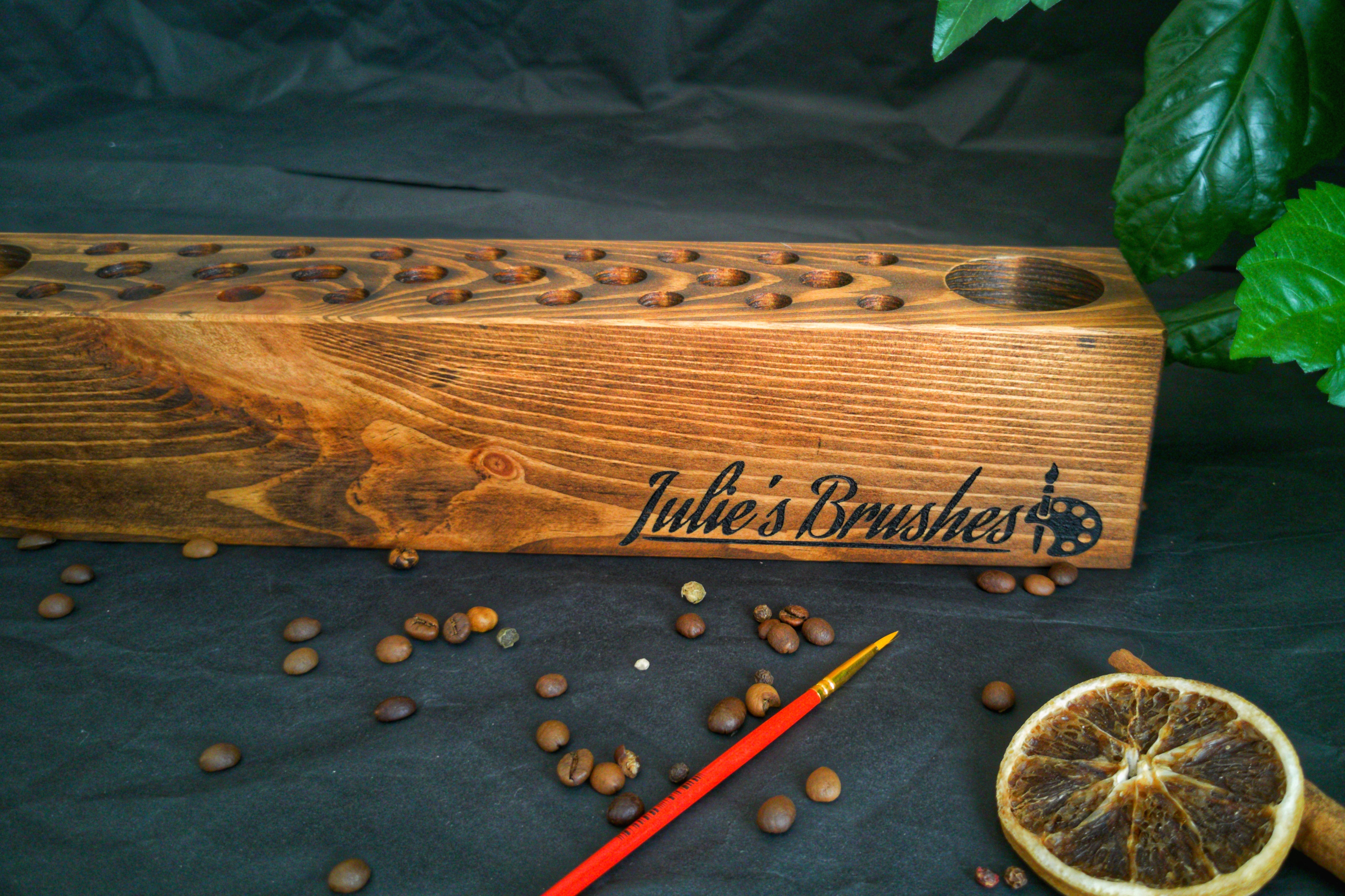Personalized Paint Brush Holder |  Handmade Wooden Gift for Artists & Painters