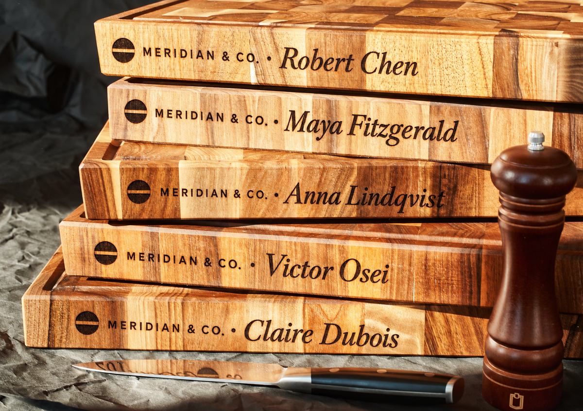 Personalized Cutting Boards for 5+ — Family, Corporate & Closing Gifts