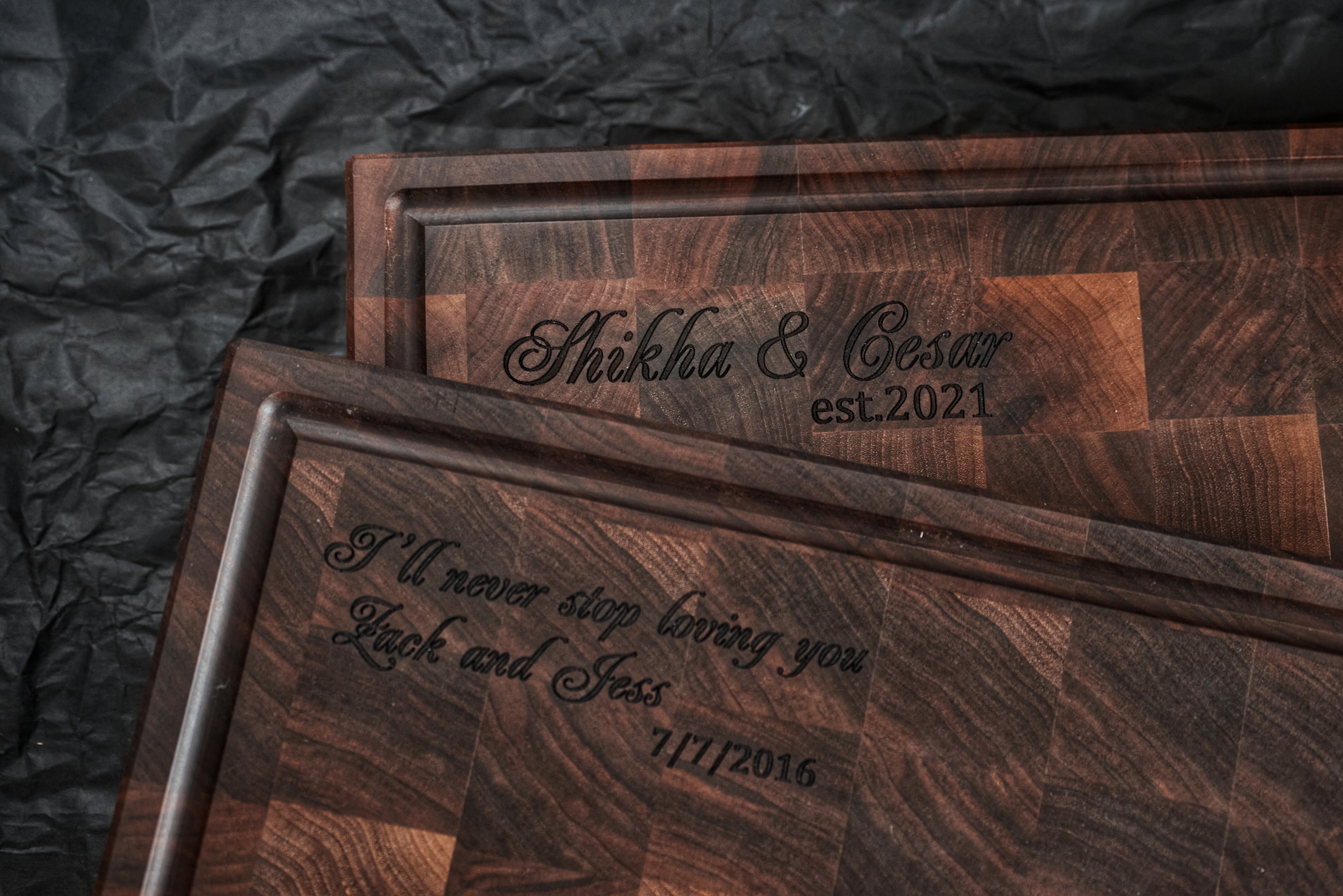 Personalized Walnut End Grain Cutting Board