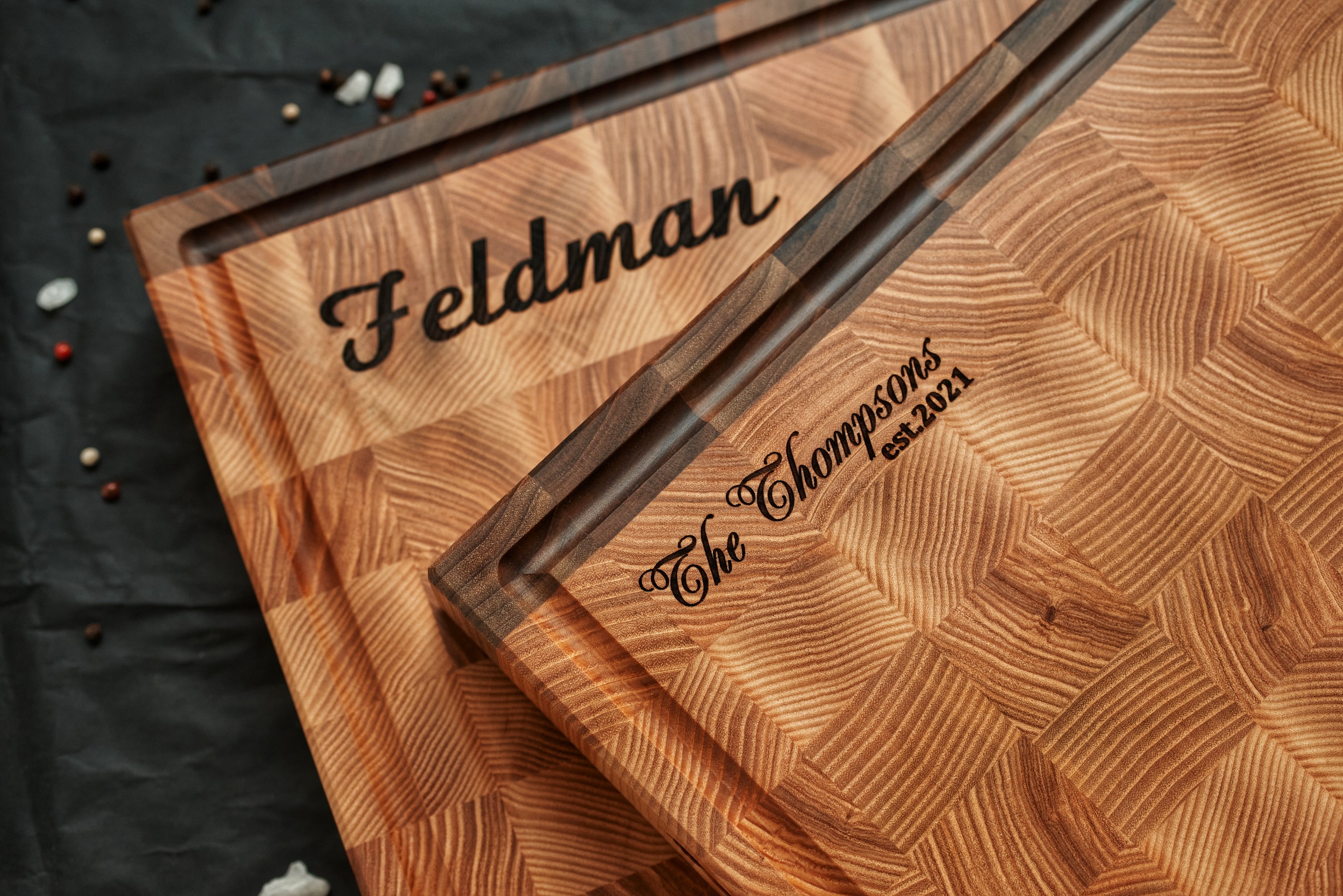 Personalized Double-sided Walnut and Cherry End Grain Cutting Board