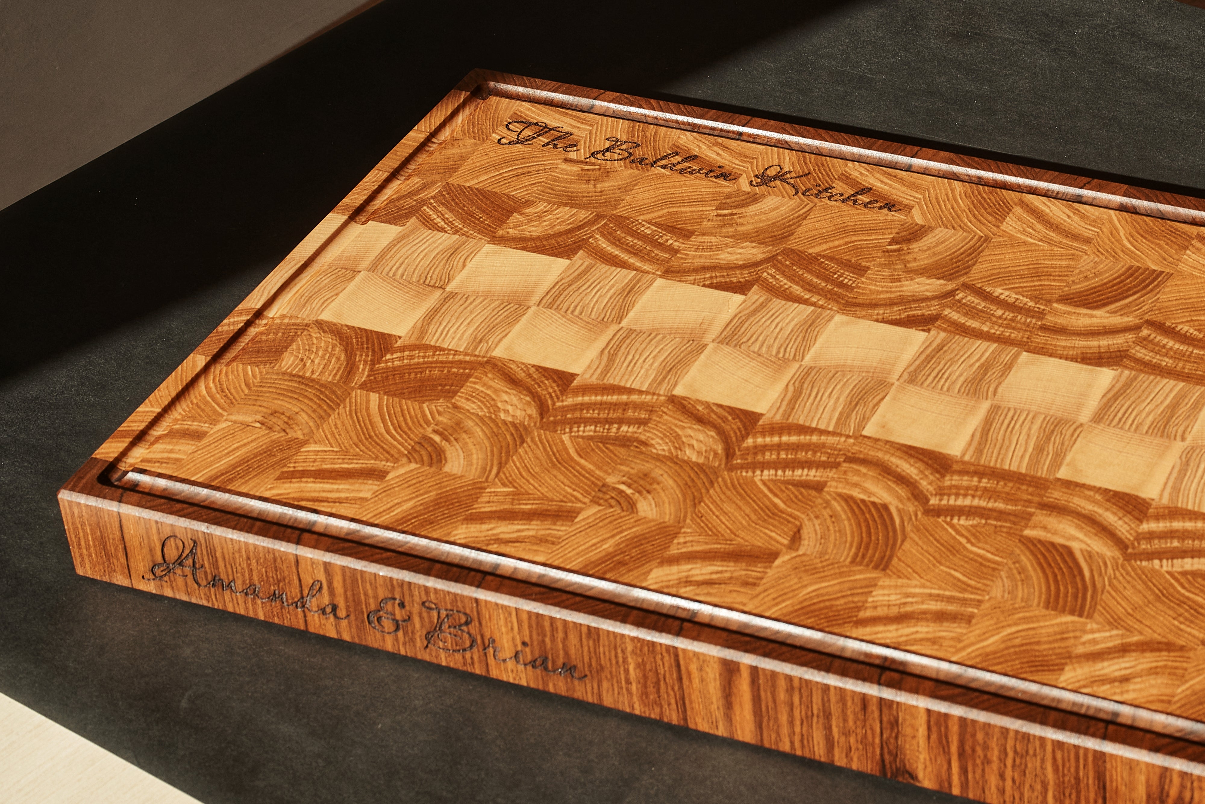 Personalized Double-sided Walnut and Cherry End Grain Cutting Board