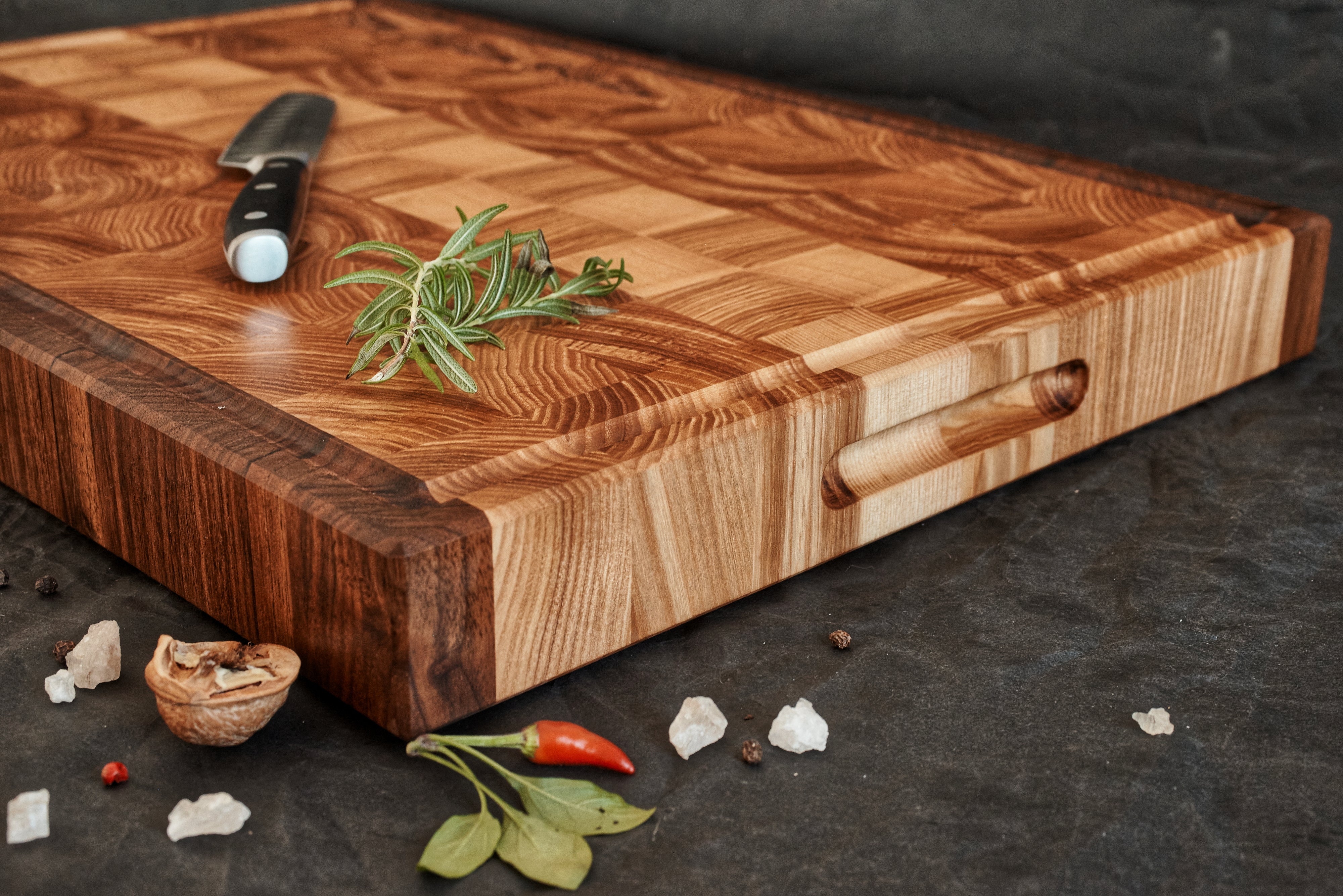 Personalized Double-sided Walnut and Cherry End Grain Cutting Board